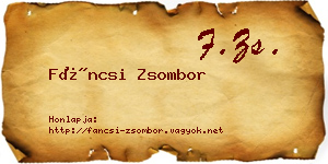 Fáncsi Zsombor névjegykártya